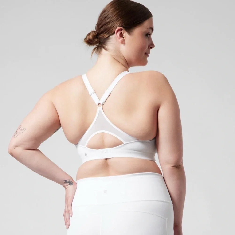 NWT! Athleta Advance Adjustable Racerback Bra 36B White - Picture 5 of 10